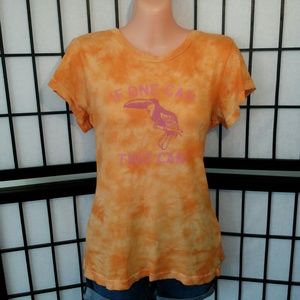 J. Crew Orange Tie Dye Toucan T-shirt Medium
